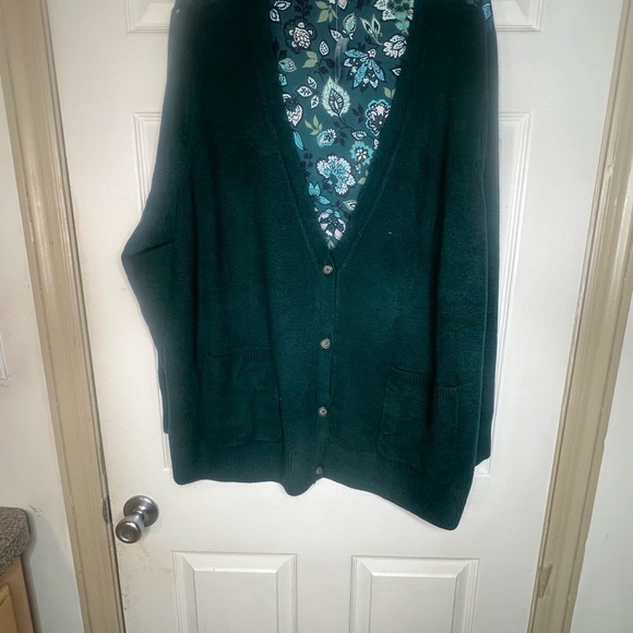 Jason Wu Hunter Green again Sweater Flora Print - Picture 10 of 12